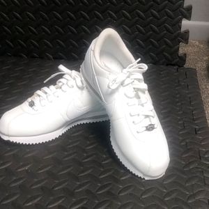 White on White Leather Ladies Cortez